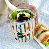 Maxbell Fruit Salad Storage Cup with Colander Food Container for Office Work Camping Yellow