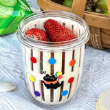 Maxbell Fruit Salad Storage Cup with Colander Food Container for Office Work Camping Yellow