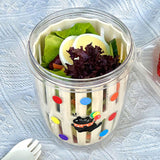 Maxbell Fruit Salad Storage Cup with Colander Food Container for Office Work Camping Yellow