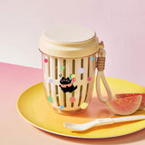 Maxbell Fruit Salad Storage Cup with Colander Food Container for Office Work Camping Yellow