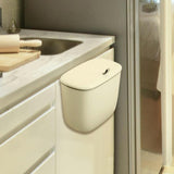 Maxbell Hanging Trash Can Mountable Under Sink Dust Bin for Bedroom Office Household Cream Small