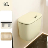 Maxbell Hanging Trash Can Mountable Under Sink Dust Bin for Bedroom Office Household Cream Small