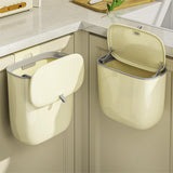 Maxbell Hanging Trash Can Mountable Under Sink Dust Bin for Bedroom Office Household Cream Large