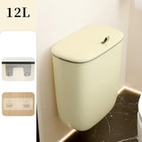 Maxbell Hanging Trash Can Mountable Under Sink Dust Bin for Bedroom Office Household Cream Large