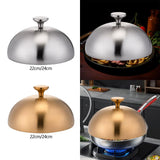 Maxbell Stainless Steel Burger Cover Basting Steaming Cover for Kitchen Cheeseburger Diameter 22 cm Silvery