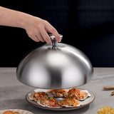 Maxbell Stainless Steel Burger Cover Basting Steaming Cover for Kitchen Cheeseburger Diameter 22 cm Silvery