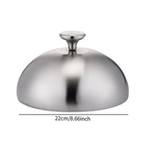 Maxbell Stainless Steel Burger Cover Basting Steaming Cover for Kitchen Cheeseburger Diameter 22 cm Silvery