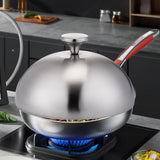 Maxbell Stainless Steel Burger Cover Basting Steaming Cover for Kitchen Cheeseburger Diameter 24 cm Silvery