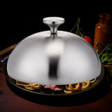 Maxbell Stainless Steel Burger Cover Basting Steaming Cover for Kitchen Cheeseburger Diameter 24 cm Silvery