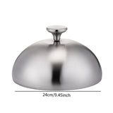 Maxbell Stainless Steel Burger Cover Basting Steaming Cover for Kitchen Cheeseburger Diameter 24 cm Silvery