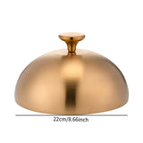 Maxbell Stainless Steel Burger Cover Basting Steaming Cover for Kitchen Cheeseburger Diameter 22 cm Gold