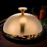 Maxbell Stainless Steel Burger Cover Basting Steaming Cover for Kitchen Cheeseburger Diameter 22 cm Gold