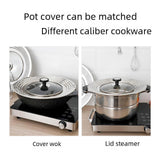 Maxbell Stainless Steel Pot Lid Portable Fry Pan Cover for Cooking Household Kitchen