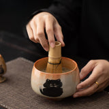 Maxbell Matcha Whisk Set Utensils Unique Gift Traditional Tools Handmade Matcha Bowl bowl 12x8.5cm