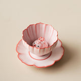 Maxbell Ceramic Teacup Set Handmade Collection and Gift for Housewarming Gift Family Tea Pet