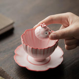 Maxbell Ceramic Teacup Set Handmade Collection and Gift for Housewarming Gift Family Tea Pet