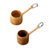 Maxbell Bamboo Ladle Rice Spoon Farmhouse Water Scoop for Sauna Pouring Coffee Beans Light Color