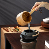 Maxbell Bamboo Ladle Rice Spoon Farmhouse Water Scoop for Sauna Pouring Coffee Beans Light Color