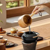 Maxbell Bamboo Ladle Rice Spoon Farmhouse Water Scoop for Sauna Pouring Coffee Beans Light Color