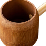 Maxbell Bamboo Ladle Rice Spoon Farmhouse Water Scoop for Sauna Pouring Coffee Beans dark Color