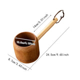 Maxbell Bamboo Ladle Rice Spoon Farmhouse Water Scoop for Sauna Pouring Coffee Beans dark Color