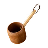 Maxbell Bamboo Ladle Rice Spoon Farmhouse Water Scoop for Sauna Pouring Coffee Beans dark Color