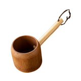 Maxbell Bamboo Ladle Rice Spoon Farmhouse Water Scoop for Sauna Pouring Coffee Beans dark Color