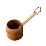 Maxbell Bamboo Ladle Rice Spoon Farmhouse Water Scoop for Sauna Pouring Coffee Beans dark Color