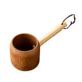 Maxbell Bamboo Ladle Rice Spoon Farmhouse Water Scoop for Sauna Pouring Coffee Beans dark Color