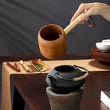 Maxbell Bamboo Ladle Rice Spoon Farmhouse Water Scoop for Sauna Pouring Coffee Beans dark Color