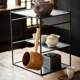 Maxbell Bamboo Ladle Rice Spoon Farmhouse Water Scoop for Sauna Pouring Coffee Beans dark Color