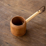Maxbell Bamboo Ladle Rice Spoon Farmhouse Water Scoop for Sauna Pouring Coffee Beans dark Color