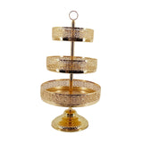 Maxbell 3 Tiered Cupcake Stand Tiered Serving Tray for Tea Party Wedding Celebration Glod