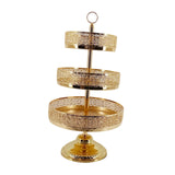 Maxbell 3 Tiered Cupcake Stand Tiered Serving Tray for Tea Party Wedding Celebration Glod
