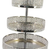 Maxbell 3 Tiered Cupcake Stand Tiered Serving Tray for Tea Party Wedding Celebration Argent