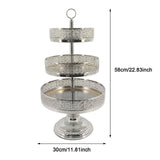 Maxbell 3 Tiered Cupcake Stand Tiered Serving Tray for Tea Party Wedding Celebration Argent