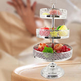 Maxbell 3 Tiered Cupcake Stand Tiered Serving Tray for Tea Party Wedding Celebration Argent