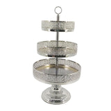 Maxbell 3 Tiered Cupcake Stand Tiered Serving Tray for Tea Party Wedding Celebration Argent