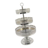 Maxbell 3 Tiered Cupcake Stand Tiered Serving Tray for Tea Party Wedding Celebration Argent