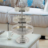 Maxbell 3 Tiered Cupcake Stand Tiered Serving Tray for Tea Party Wedding Celebration Argent