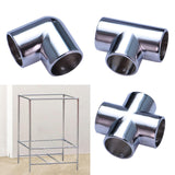 Maxbell Round Pipe Connector 25mm Pipe Fitting for Display Stand Clothes Rails Frame 2 Way