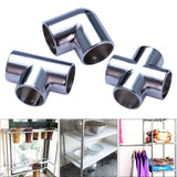 Maxbell Round Pipe Connector 25mm Pipe Fitting for Display Stand Clothes Rails Frame 2 Way
