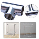 Maxbell Round Pipe Connector 25mm Pipe Fitting for Display Stand Clothes Rails Frame 3 Way
