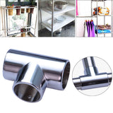 Maxbell Round Pipe Connector 25mm Pipe Fitting for Display Stand Clothes Rails Frame 3 Way