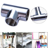 Maxbell Round Pipe Connector 25mm Pipe Fitting for Display Stand Clothes Rails Frame 3 Way