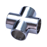 Maxbell Round Pipe Connector 25mm Pipe Fitting for Display Stand Clothes Rails Frame 4 Way