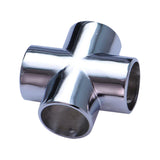 Maxbell Round Pipe Connector 25mm Pipe Fitting for Display Stand Clothes Rails Frame 4 Way