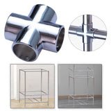 Maxbell Round Pipe Connector 25mm Pipe Fitting for Display Stand Clothes Rails Frame 4 Way