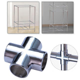 Maxbell Round Pipe Connector 25mm Pipe Fitting for Display Stand Clothes Rails Frame 4 Way