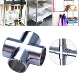 Maxbell Round Pipe Connector 25mm Pipe Fitting for Display Stand Clothes Rails Frame 4 Way